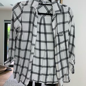 Old Navy black plaid top